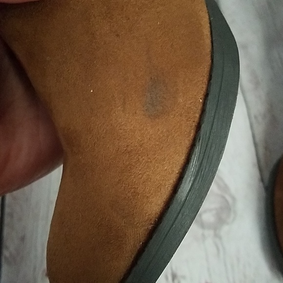 Brown Fringe Booties 9 Faded Glory Low Heel - Picture 4 of 6